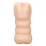 Vista d'insieme del masturbatore CalExotics Cheap Frais Trois Voies doppia estremità in Pure Skin