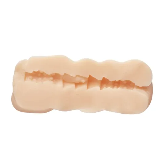 Vista d'insieme del masturbatore CalExotics Cheap Frais Trois Voies doppia estremità in Pure Skin