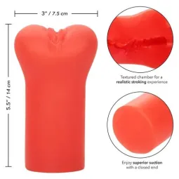 Masturbateur compact CALEXOTICS Cheap Shrills Le Diable en Pure Skin couleur chair, extrémité fermée pour aspiration intense.