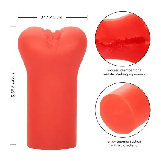 Masturbateur compact CALEXOTICS Cheap Shrills Le Diable en Pure Skin couleur chair, extrémité fermée pour aspiration intense.