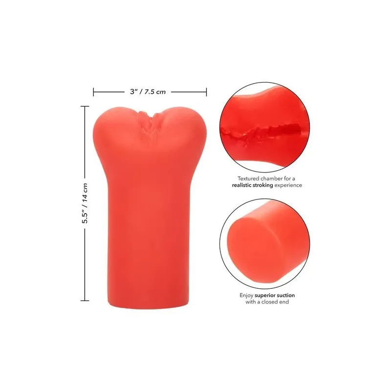 Masturbateur compact CALEXOTICS Cheap Shrills Le Diable en Pure Skin couleur chair, extrémité fermée pour aspiration intense.