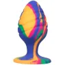 Calexotics plug anal progressif tie-dye multicolore avec base ventouse pour stimulation mains libres
