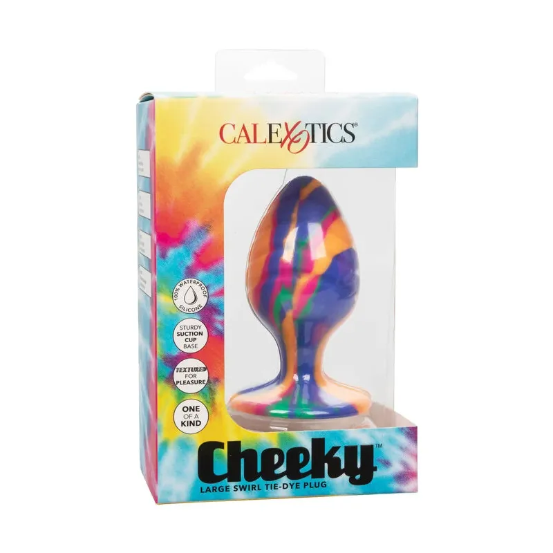 Calexotics plug anal progressif tie-dye multicolore avec base ventouse pour stimulation mains libres