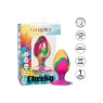 Grand plug anal progressif tie-dye Calexotics - vue d'ensemble du silicone psychédélique