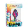Calexotics plug anal moyen tie-dye avec ventouse, silicone coloré, motif psychédélique, pointe arrondie pour insertion progressi