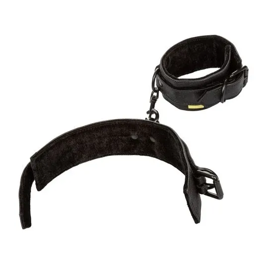 Entraves chevilles noires CALEXOTICS en cuir végétalien double rembourrage - vue d'ensemble