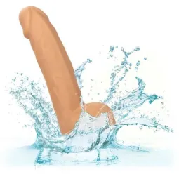 Clous en silicone CalExotics 15 cm couleur peau, godemichet réaliste avec ventouse pour plaisir mains libres
