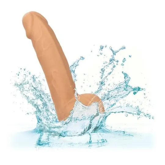 Clous en silicone CalExotics 15 cm couleur peau, godemichet réaliste avec ventouse pour plaisir mains libres
