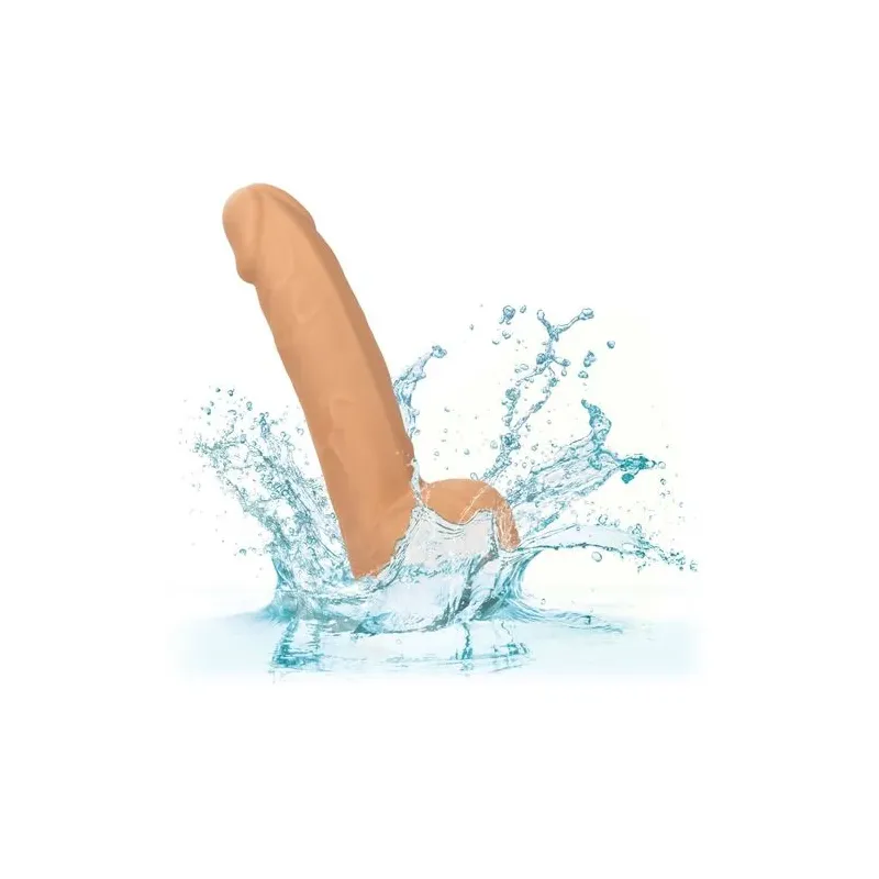 Clous en silicone CalExotics 15 cm couleur peau, godemichet réaliste avec ventouse pour plaisir mains libres
