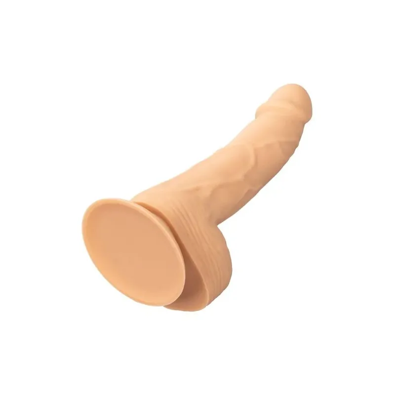 Clous en silicone CalExotics 15 cm couleur peau, godemichet réaliste avec ventouse pour plaisir mains libres