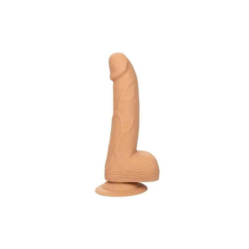 Clous en silicone CalExotics 15 cm couleur peau, godemichet réaliste avec ventouse pour plaisir mains libres