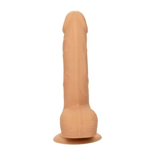 Clous en silicone CalExotics 15 cm couleur peau, godemichet réaliste avec ventouse pour plaisir mains libres