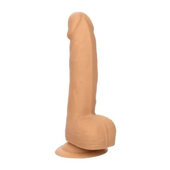 Clous en silicone CalExotics 15 cm couleur peau, godemichet réaliste avec ventouse pour plaisir mains libres