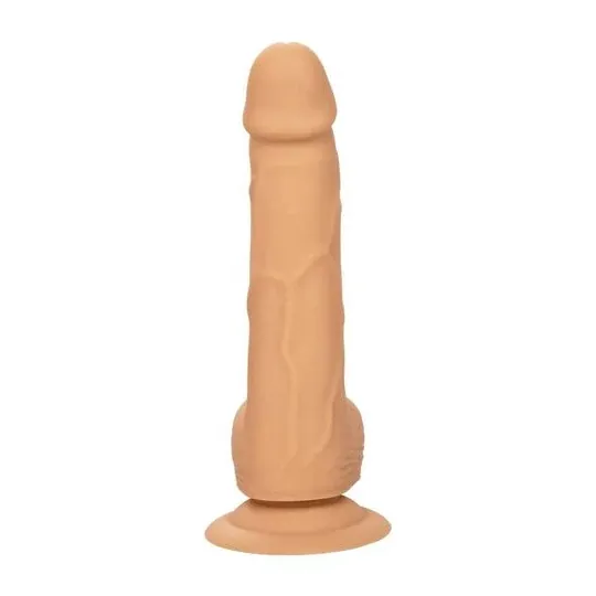Clous en silicone CalExotics 15 cm couleur peau, godemichet réaliste avec ventouse pour plaisir mains libres