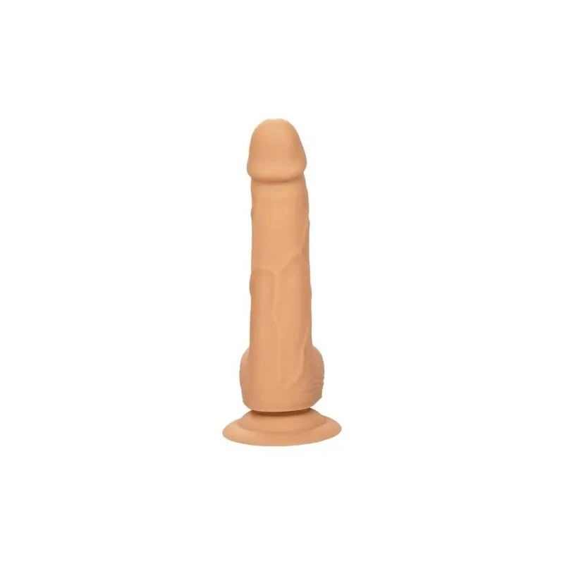 Clous en silicone CalExotics 15 cm couleur peau, godemichet réaliste avec ventouse pour plaisir mains libres