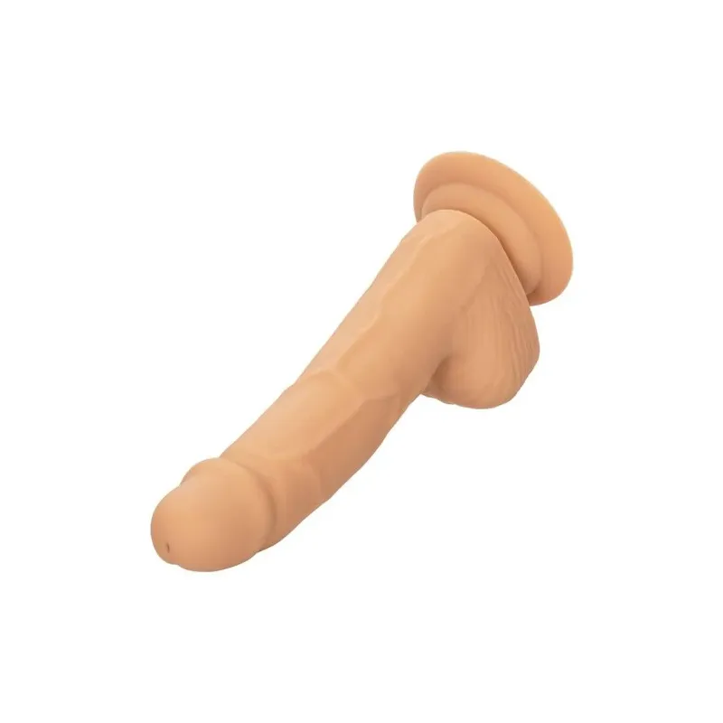 Clous en silicone CalExotics 15 cm couleur peau, godemichet réaliste avec ventouse pour plaisir mains libres
