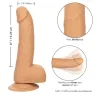 Clous en silicone CalExotics 15 cm couleur peau, godemichet réaliste avec ventouse pour plaisir mains libres