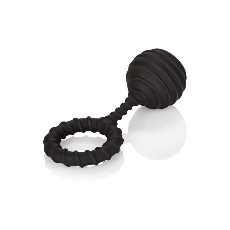 Anneau pénien lesté Calexotics Colt en silicone noir de 110g pour intensifier le plaisir masculin