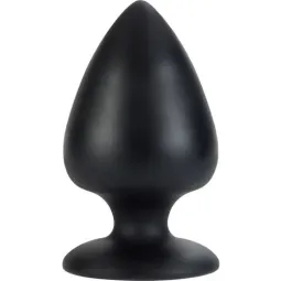 Plug anal noir Calexotics Colt Big Boy avec embout conique et manche courbé pour exploration progressive.