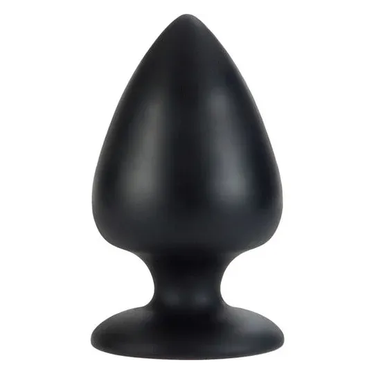 Plug anal noir Calexotics Colt Big Boy avec embout conique et manche courbé pour exploration progressive.