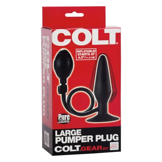 Bouchon de pompe gonflable noir CALEXOTICS, plug anal en silicone, modèle COLT grand
