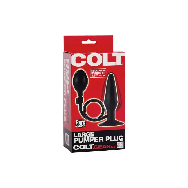 Bouchon de pompe gonflable noir CALEXOTICS, plug anal en silicone, modèle COLT grand