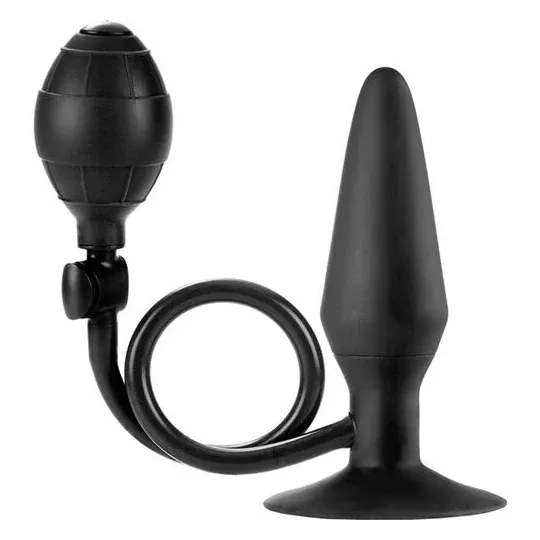 Bouchon de pompe gonflable noir CALEXOTICS, plug anal en silicone, modèle COLT grand