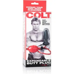 Plug anal extensible CALEXOTICS en latex souple avec pompe intégrée et soupape de sécurité