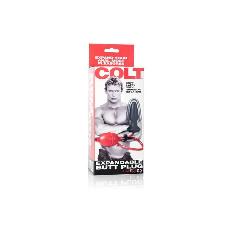 Plug anal extensible CALEXOTICS en latex souple avec pompe intégrée et soupape de sécurité