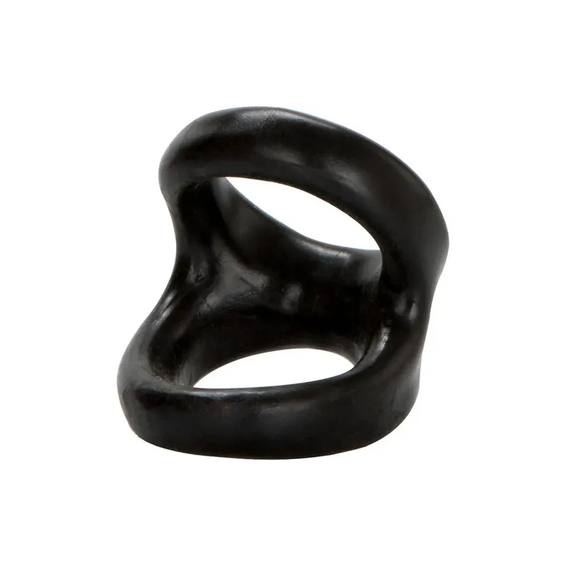 Anello penieno doppia estensione in TPR nero CALEXOTICS Colt Snug Tugger per erezione prolungata