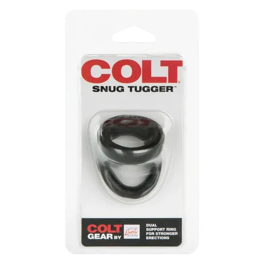 Double stretch TPR cock ring CALEXOTICS Colt Snug Tugger black for firm and prolonged erection