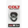 Anneau pénien double étirement en TPR souple CALEXOTICS Colt Snug Tugger noir pour érection prolongée