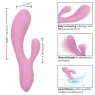 Calexotics Contour Zoie rose double masseur flexible en silicone liquide étanche