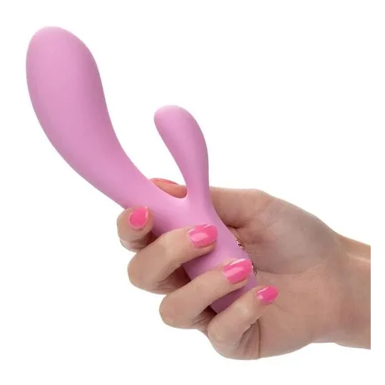 Calexotics Contour Zoie rose double masseur flexible en silicone liquide étanche