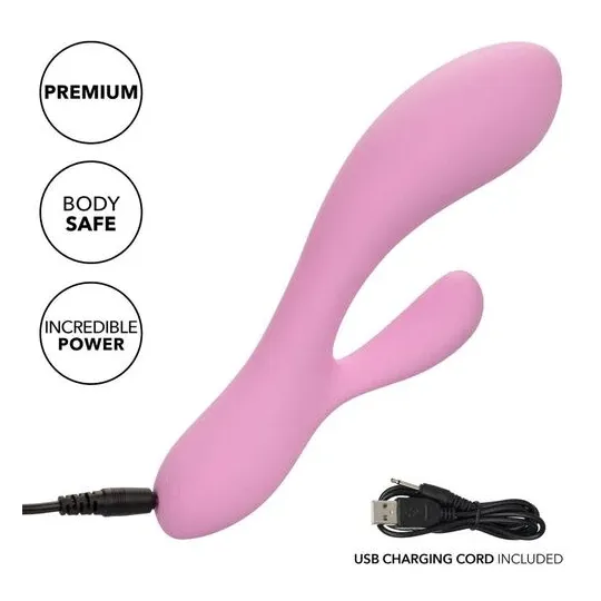 Calexotics Contour Zoie rose double masseur flexible en silicone liquide étanche