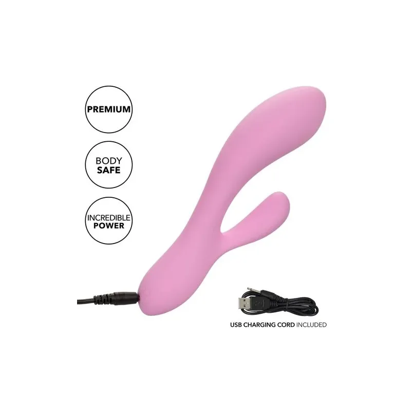 Calexotics Contour Zoie rose double masseur flexible en silicone liquide étanche