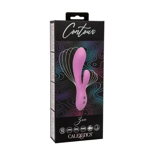 Calexotics Contour Zoie rose double masseur flexible en silicone liquide étanche