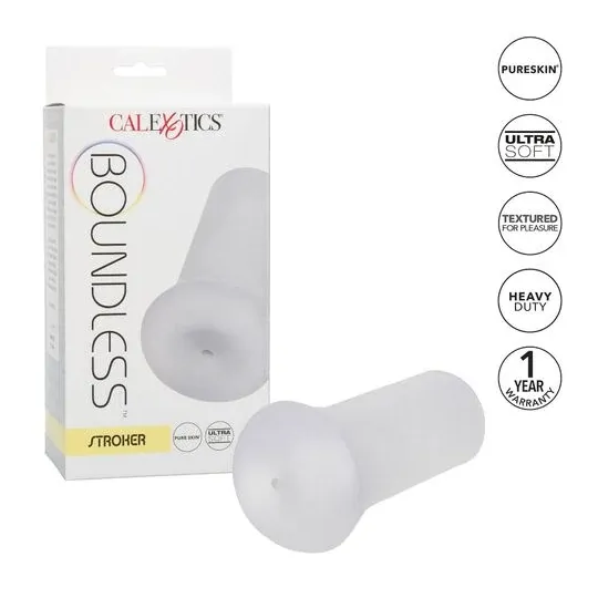 Masturbatore trasparente CALEXOTICS in Pure Skin con cavità interna testurizzata e aspirazione per stimolazione maschile