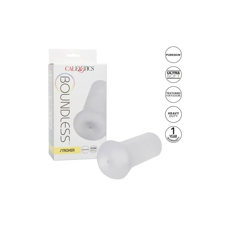 Masturbatore trasparente CALEXOTICS in Pure Skin con cavità interna testurizzata e aspirazione per stimolazione maschile