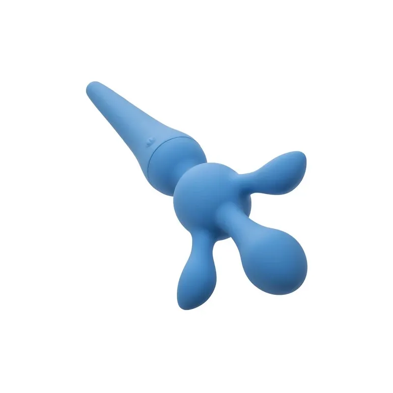 Kit vibrateur wand CALEXOTICS bleu avec manche flexible, 10 vitesses, étanche silicone pour massage intime
