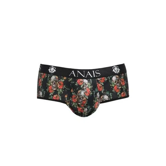 Herren Slip Bikini Anais Men Power Jock mit Totenkopf und Rosen, offener Gesäßausschnitt, weicher Modal