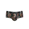 Slip bikini uomo Anais Men Power Jock con stampa teschio e rose, taglio glutei aperti, morbido modal