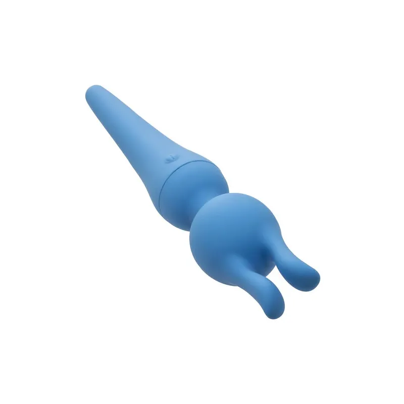 Kit vibrateur wand CALEXOTICS bleu avec manche flexible, 10 vitesses, étanche silicone pour massage intime