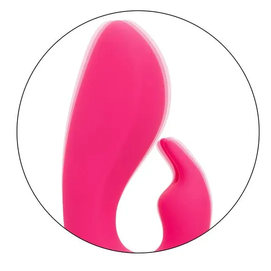 Vibrador conejo recargable CALEXOTICS de silicona fucsia – doble estimulación interna y externa