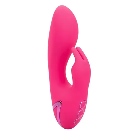 Vibrateur rabbit rechargeable CALEXOTICS en silicone fuchsia – double stimulation interne et externe