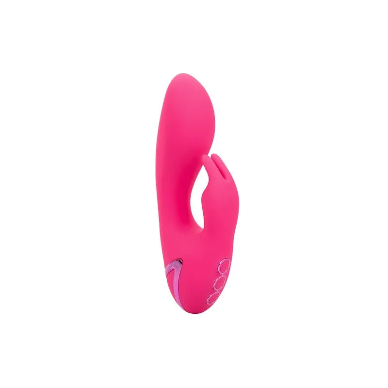 Vibratore coniglio ricaricabile CALEXOTICS in silicone fucsia – doppia stimolazione interna ed esterna