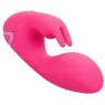 Rechargeable rabbit vibrator CALEXOTICS in fuchsia silicone – dual internal and external stimulation