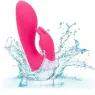 Vibrador conejo recargable CALEXOTICS de silicona fucsia – doble estimulación interna y externa