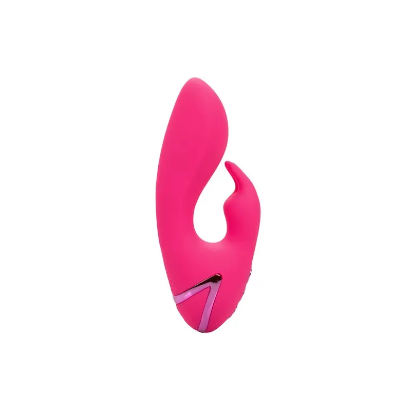 Vibrador conejo recargable CALEXOTICS de silicona fucsia – doble estimulación interna y externa