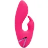 Vibrador conejo recargable CALEXOTICS de silicona fucsia – doble estimulación interna y externa